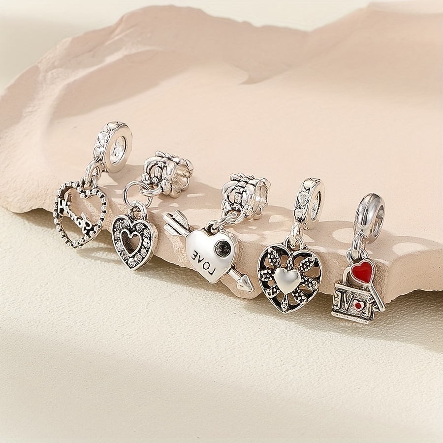 5pcs Ethnic Style Retro Love Key Lock Pendant Set
